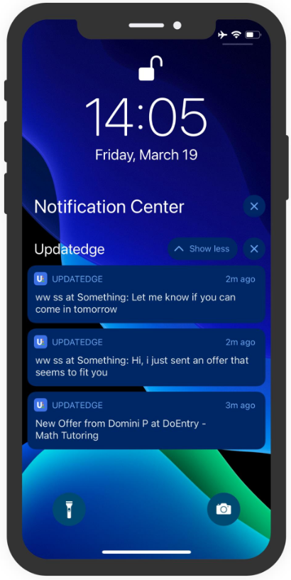 New offer Notifications Updatedge Mobile App get instant offers and notifications