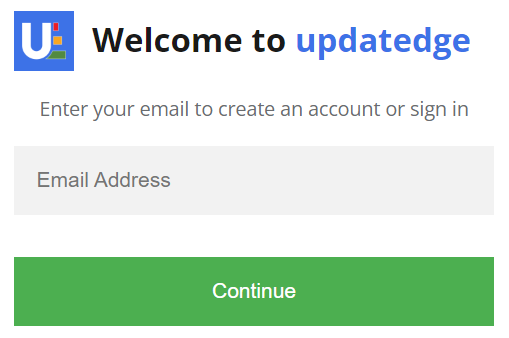 Create an account on Updatedge