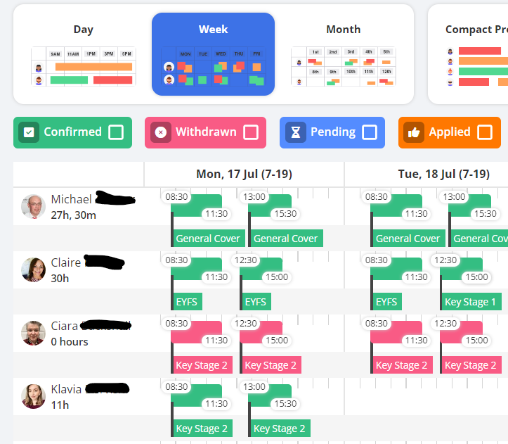 Assignment Schedule Week View Updatedge Assignment Schedule for Agencies